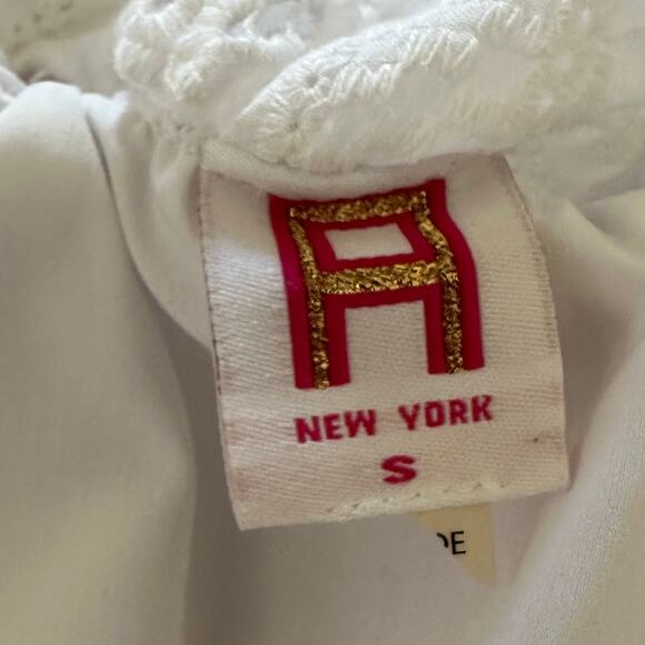 Amanda Uprichard Off Shoulder White Eyelet MiniDress - Sz. S - Picture 5 of 5